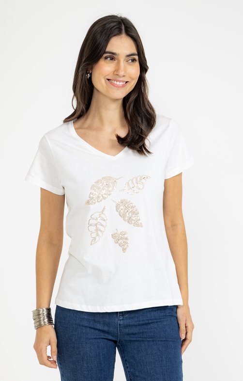 Tee-shirt brodé manches courtes