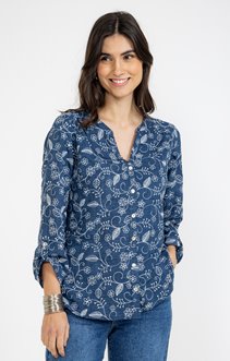 Blouse unie brodée