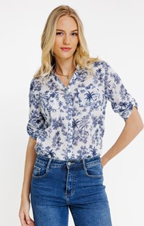 Chemise imprimé jungle bicolore