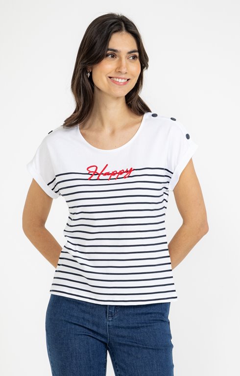 Tee-shirt rayé manches courtes