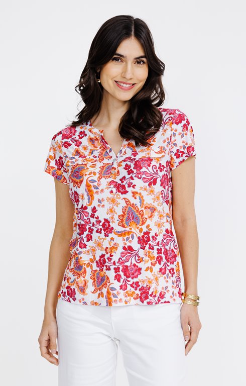 Tee-shirt manches courtes col mao