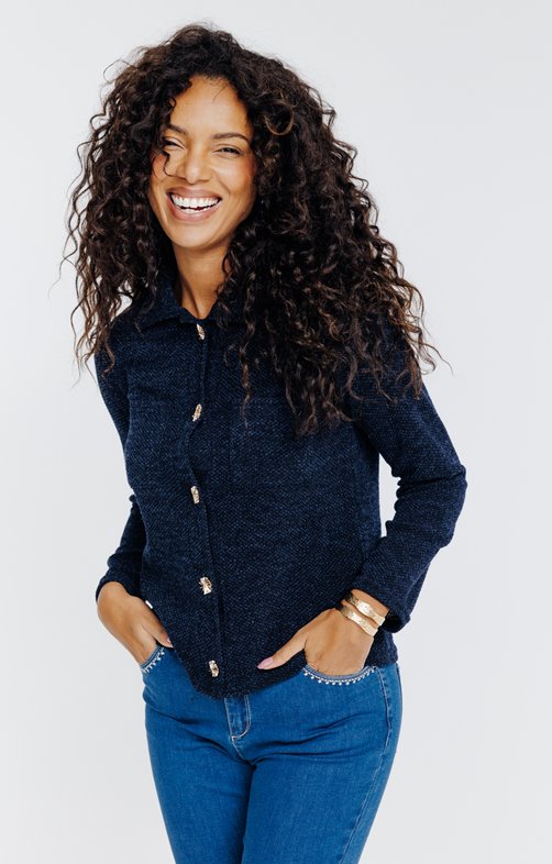 Cardigan boutons fantaisie