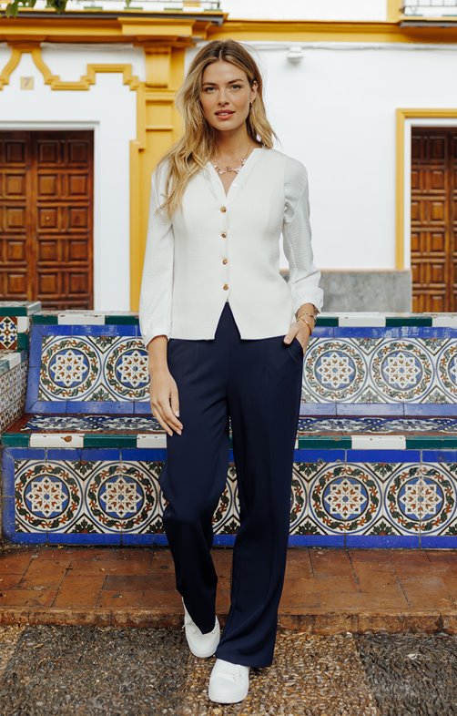 Pantalon de tailleur coupe large