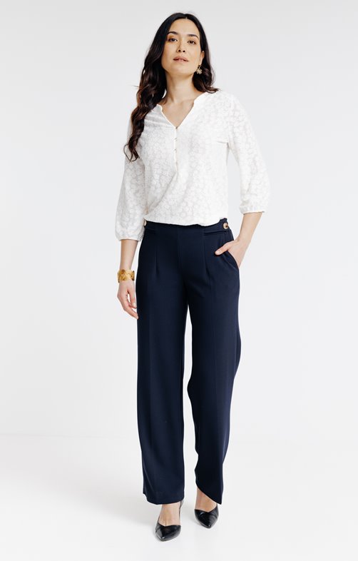 Pantalon en maille coupe large