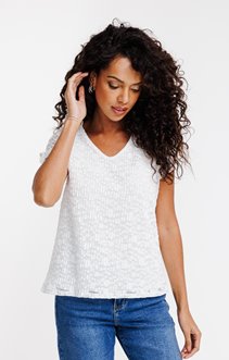 Tee-shirt col v et piping