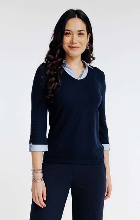 Pull col chemise