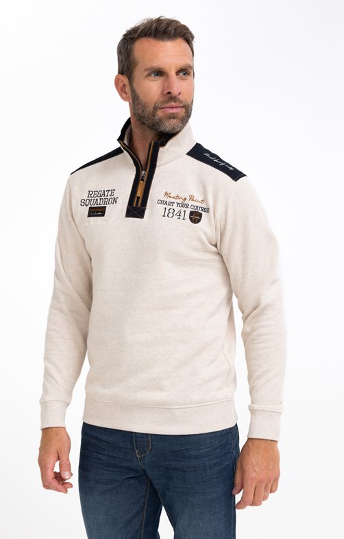 Polo manches longues col montant
