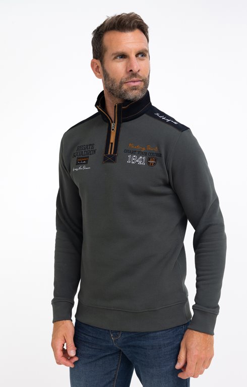 Polo manches longues col montant