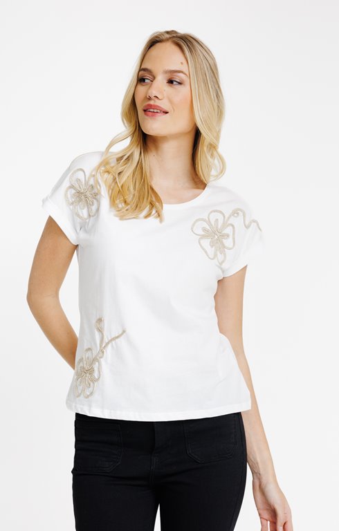 Tee-shirt brodé manches courtes