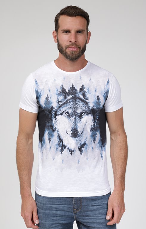 Tee-shirt manches courtes loup