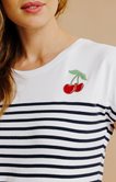 Tee-shirt rayé manches courtes cerises