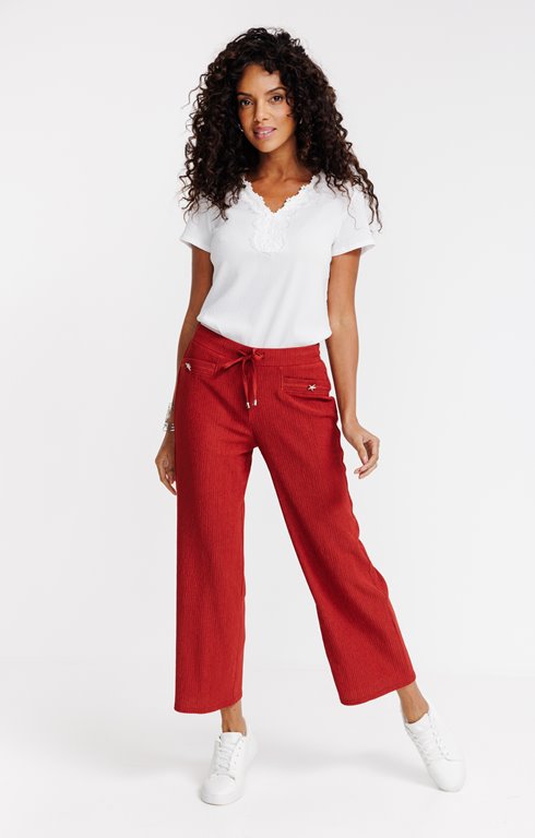 Pantalon fluide détail bijou