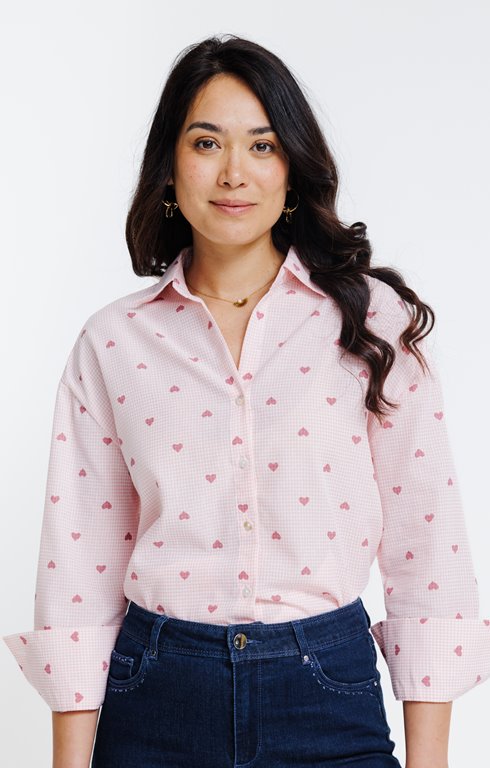 Chemise vichy coeurs