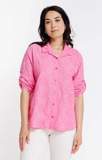 Chemise unie brodée