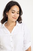 Chemise en lin brodée