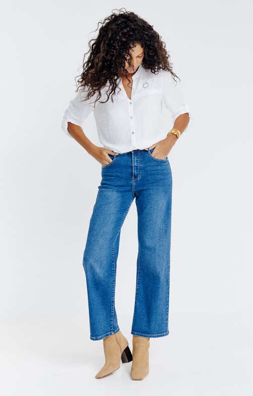 Pantalon denim coupe large