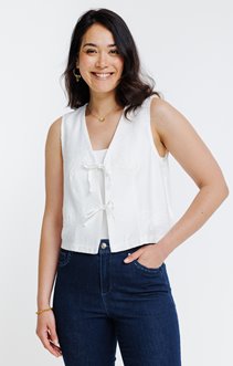GILET AVEC BRODERIE TON SUR TON