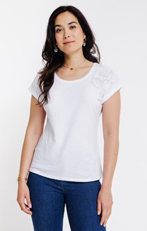 Tee-shirt brodé manches courtes