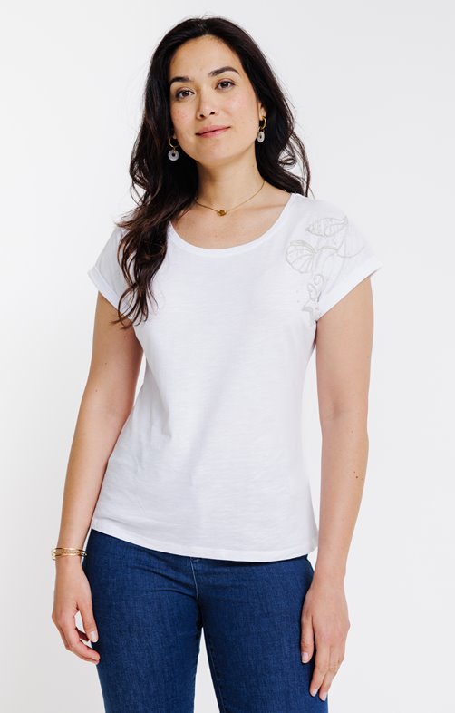 Tee-shirt brodé manches courtes