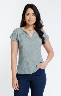 Tee-shirt avec plumetis brodés