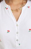 Blouse à broderie cerises