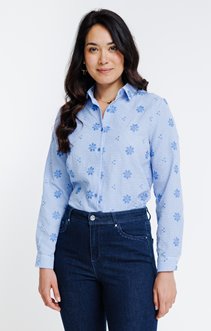 Chemise vichy à broderie fleurs