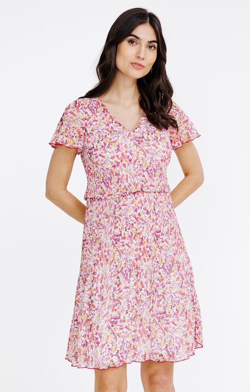 Robe plissée imprimée