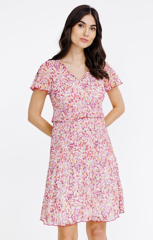 Robe plissée imprimée