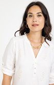 Blouse brodée avec détail de froufrou