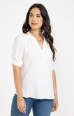 Blouse brodée avec détail de froufrou