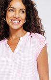 Blouse manches courtes imprimée vichy