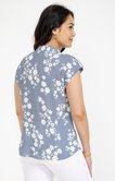 Chemise imprimée vichy et fleurs