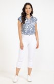 Chemise imprimée vichy et fleurs