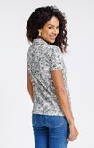 Tee-shirt col polo imprimé bicolore