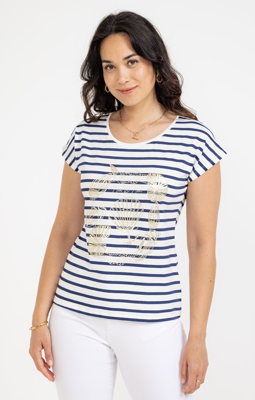 Tee-shirt rayé manches courtes