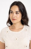 Tee-shirt fleurs manches courtes