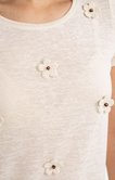 Tee-shirt fleurs manches courtes
