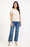 Tee-shirt fleurs manches courtes