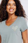 Tee-shirt uni coeur léopard
