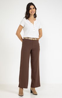 Pantalon extra large fluide et ceinture