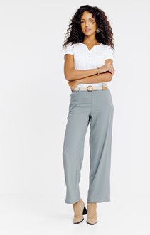 Pantalon extra large fluide et ceinture