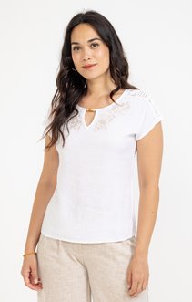 Tee-shirt brodé manches courtes