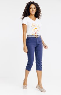 Pantalon corsaire avec ceinture