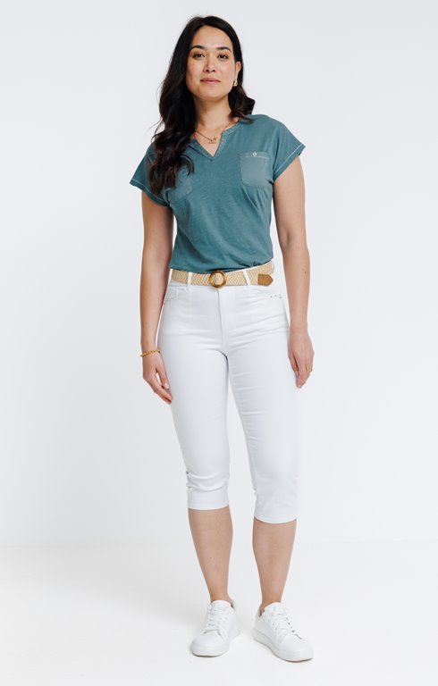 Pantalon corsaire avec ceinture