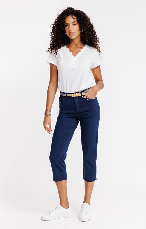 Corsaire mi-mollet avec strass