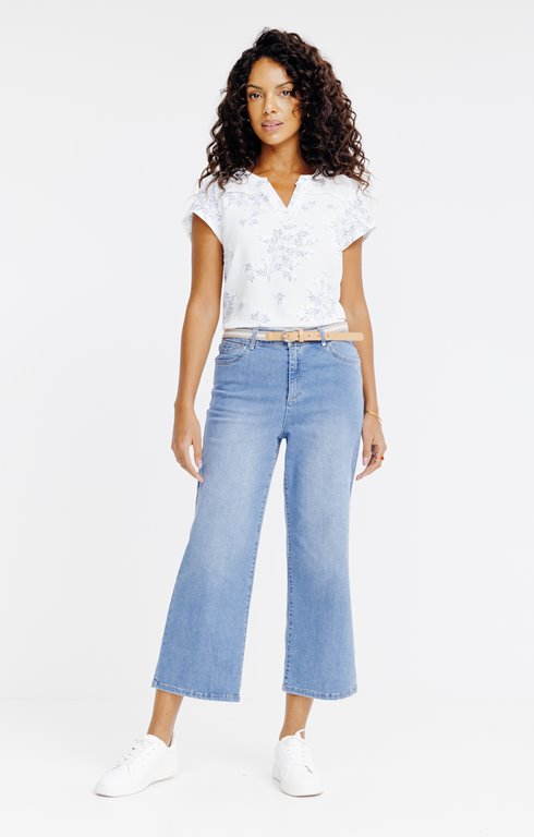 Pantacourt large en denim