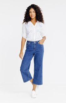 Pantacourt large en denim