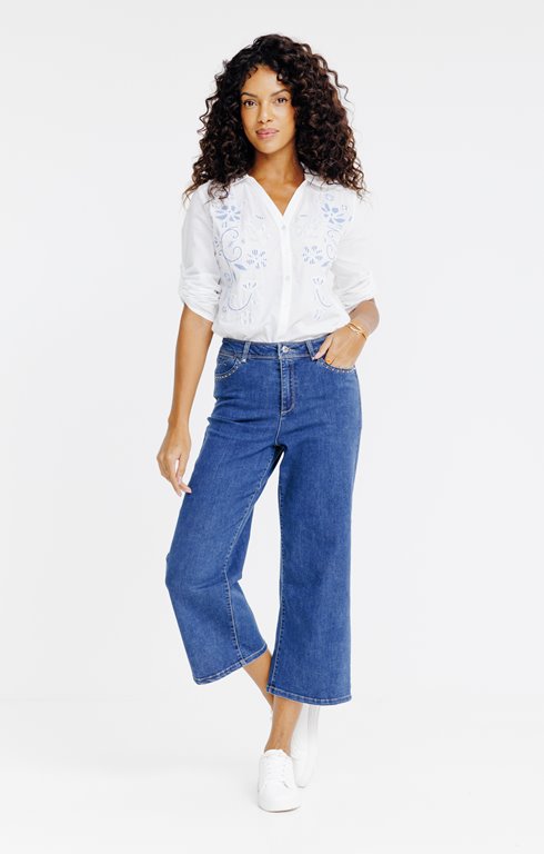 Pantacourt large en denim