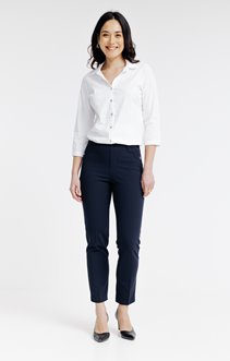 Pantalon en maille avec boutons fleurs