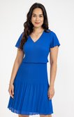 Robe plissée unie